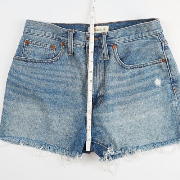 Madewell The Dadjean Denim Cutoff Jean Short Medium Wash  - Size 27 - Picture 5 of 7